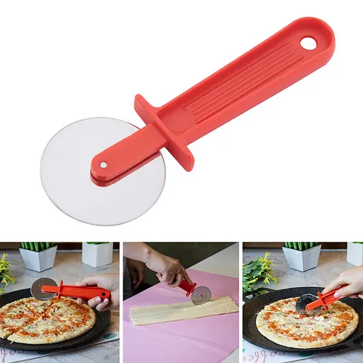 Ніж роликовий для піци та тіста 18.5 см, Kitchette Червоний 83370 - фото 2