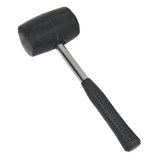Киянка резиновая Sigma 680 г черная, металлическая обрезиненная рукоятка (4317491) - фото 1