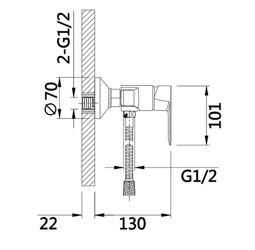 Смеситель для душа Lidz Latwa 010 (k40) LDLAT010WHI45426 White - фото 2