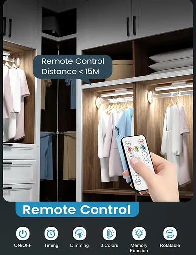 Ledronix Підвісні світильники для кухні, 2 шт., 2500 мАг, USB-C, що перезаряджаються, з регульованою яскравістю, сенсорні світильн - фото 3