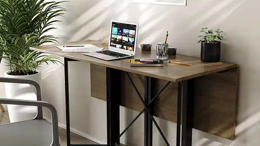 Стіл-книга трансформер Спайдер Ferrum-decor 750x1150x880 Чорний метал ДСП Дуб Сонома Трюфель 16 мм (FRD-105092) - фото 4