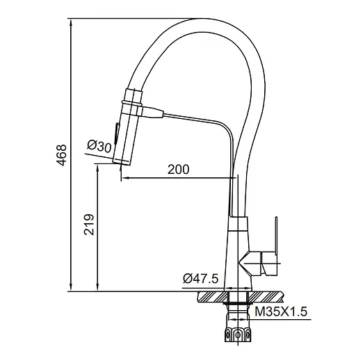 Змішувач для кухні Koer KI-70022-02 (KR4799) - фото 2
