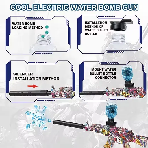 Бластер автоматический OldBro Auto AK 47 Gel Ball с гель шариками орбиз 10500 шт. eXtream blue - фото 3