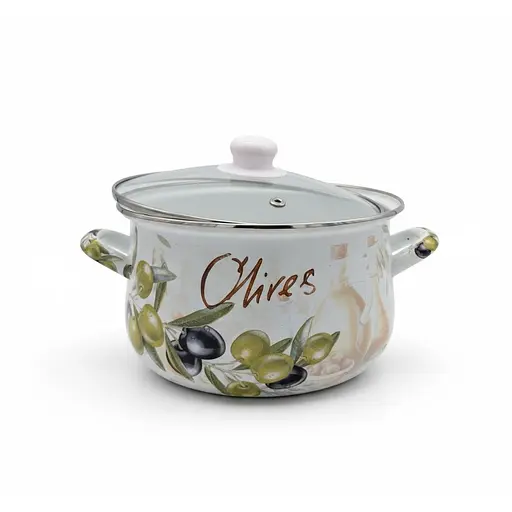 Каструля Verona емальована зі скляною кришкою 1.6 л (VR-0001-16) - фото 2