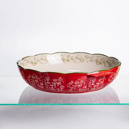 Форма для запікання Vintage Ø30 (см) кругла форма для випікання в духовці з ручками Червоний Yiwu HM04-08 - фото 3