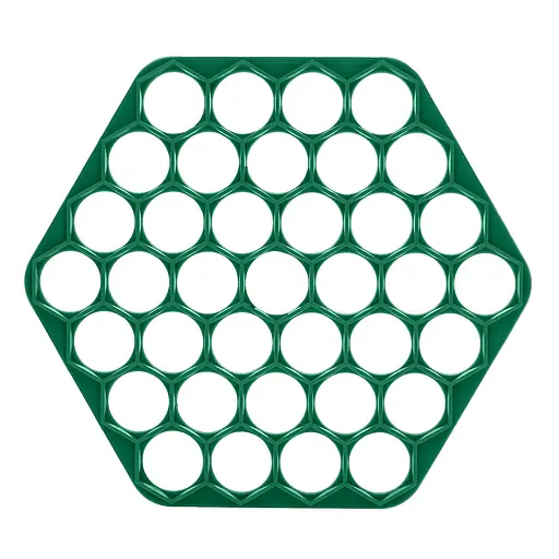 Пластикова пельменниця шестикутна форма для приготування пельменів) Ø23 см, Kitchette Зелений 84448 - фото 1