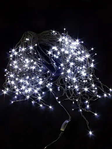 Гірлянда вулична бахрома світлодіодна з мерехтінням новорічна додому Laplandia чорний ПВХ провід 6 м Біла (w.02.6B.204.F+) - фото 3