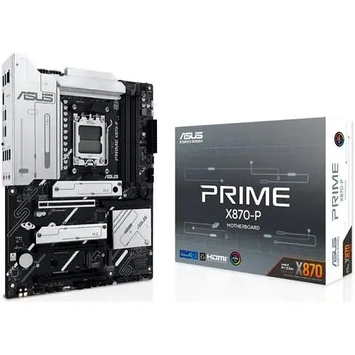 Материнська плата Asus AM5 Prime X870-P, X870, 4xDDR5, Int.Video (CPU), 2xSATA3, 4xM.2, 1xPCI-E 5.0x16, 2xPCI-E 4.0x16, Realtek 7.1, Realtek 2 - фото 2