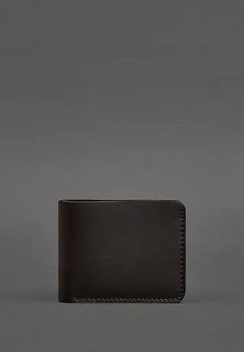 Кожаное портмоне 4.4 (с зажимом) темно-коричневое краст - фото 2