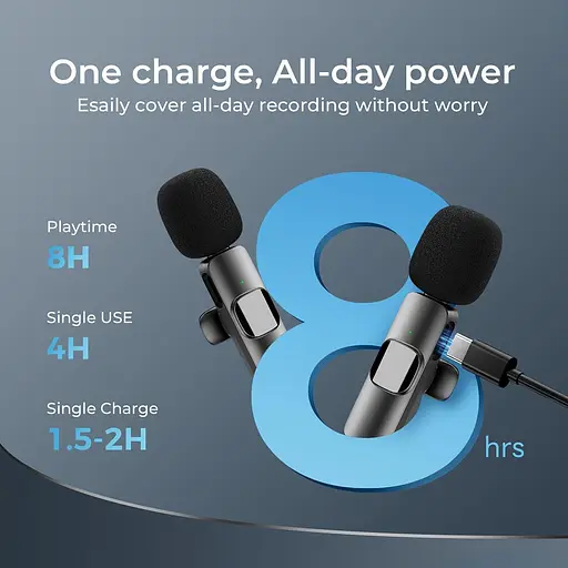 Бездротовий мікрофон YRF для iPhone iPad, Android Phone, міні-мікрофон з шумозаглушенням - фото 7