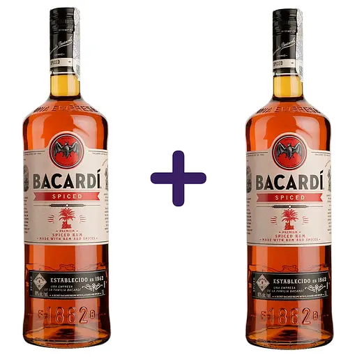 Спиртний напій на основі рому Bacardi Spiced 40% 2 л (1 л x 2 шт.)