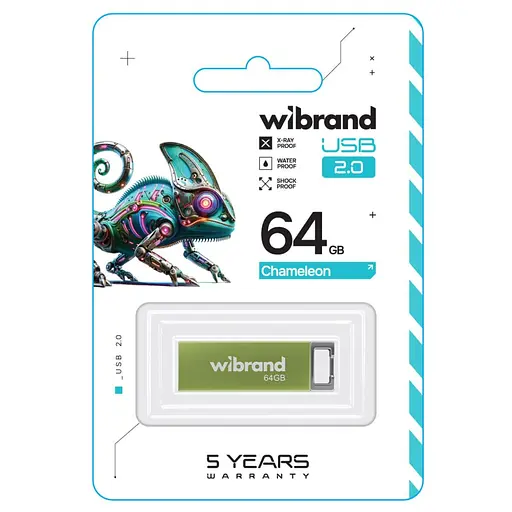 Flash Wibrand USB 2.0 Chameleon 64Gb Light green - фото 2