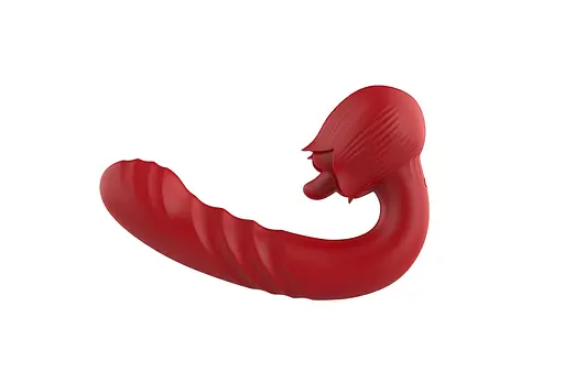 Вібратор B-Series Cute Rose Thrusting 16 см (червоний) - фото 21