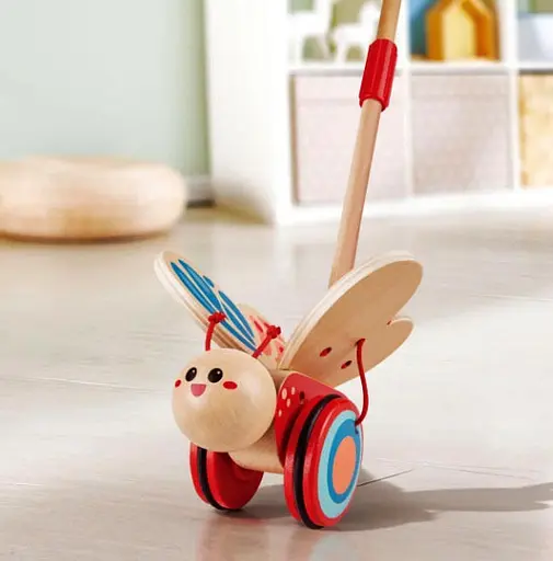 Дерев'яна каталка Hape E0340 Метелик розвиваюча іграшка з дерева для дівчаток та хлопчиків - фото 4