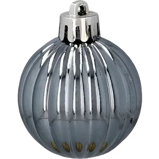 Комплект елочных шариков Chomik пластиковые 4 см серебристые и белые 16 шт. (GIF7351) - фото 5