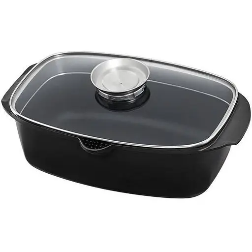 Гусятница алюминиевая с антипригарным покрытием Lessner Pro New 5.6 л Black (55873)