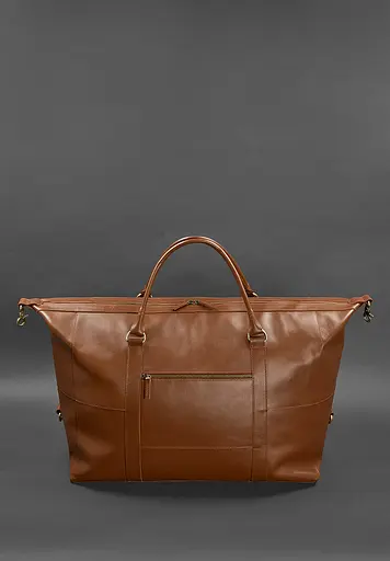 Кожаная дорожная сумка светло-коричневая Краст - фото 3