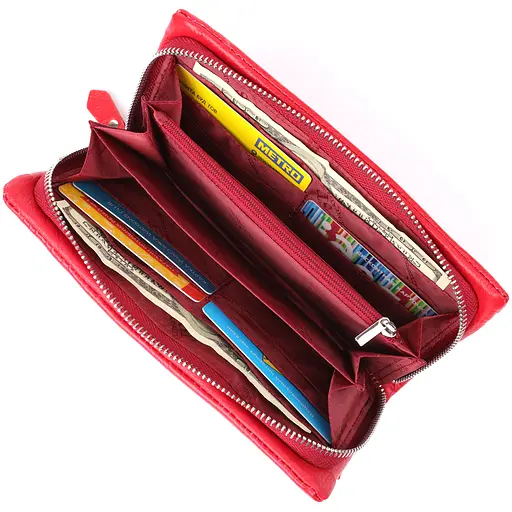 Жіночий гаманець-клатч із відділенням під телефон із натуральної шкіри ST Leather 20х10.5х2 см acs0029656 - фото 6