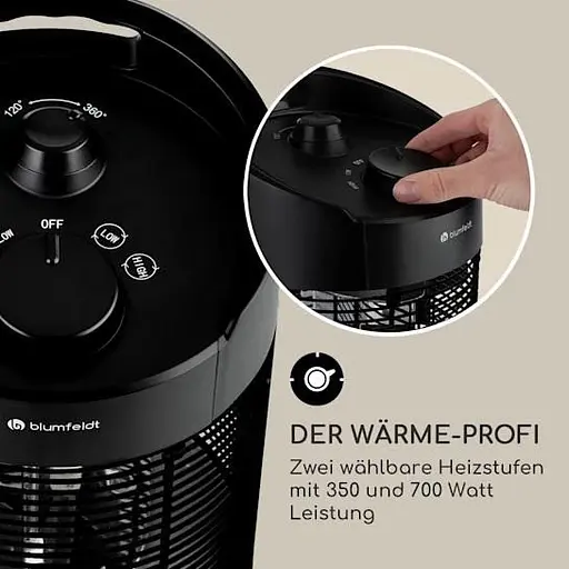 Інфрачервоний обігрівач Blumfeldt Heat Guru 360 Mini 350 Вт 700 Вт (10035506) - фото 2