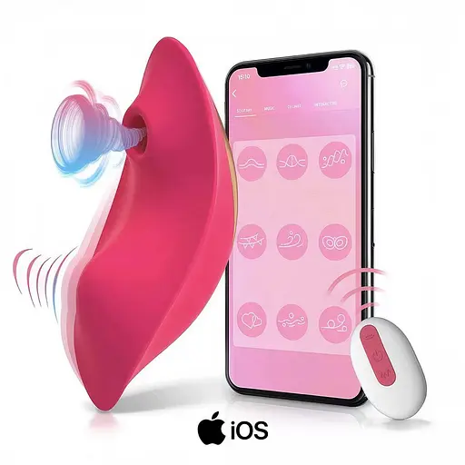 Вакуумный мини-вибратор для клитора с вибрацией (9+9 режимов) для iOS без пульта Д/У