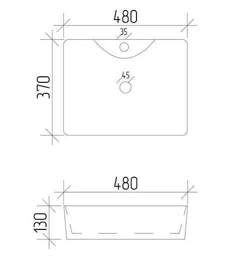 Умивальник VBI Forli black lined накладний VBI-011108, Білий - фото 3