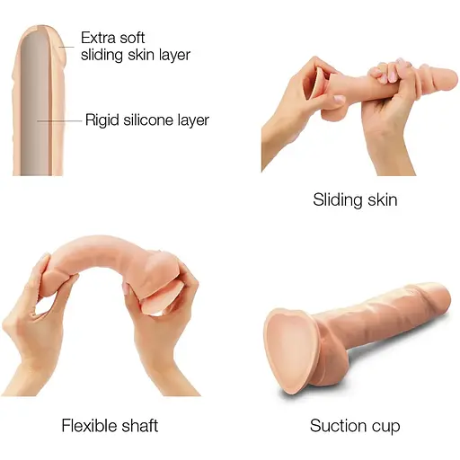 Реалистичный фаллоимитатор Strap-On-Me Sliding Skin Realistic Dildo Vanille - XL - фото 3