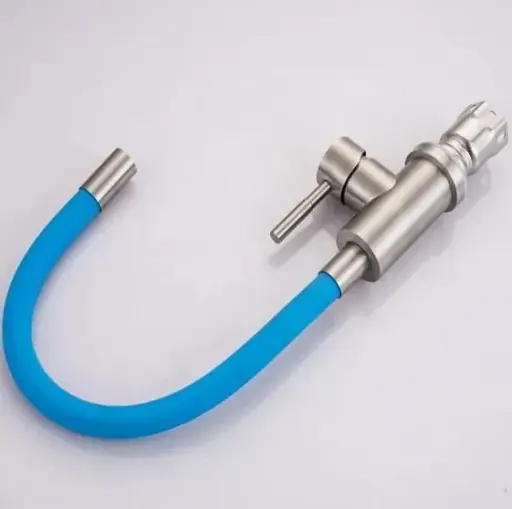 Смеситель для кухни Solone EZA4-F090BU гибкий силиконовый излив Синий 30412 - фото 5