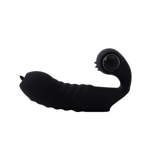 Вибратор силиконовый для клитора на палец водонепроницаемый 8,5 см х 2,3 см черный - фото 4