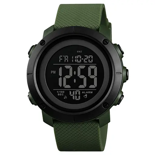 Часы наручные мужские Skmei 1426 Army Green - Black ABS, 1426AGBK (12288) - фото 1