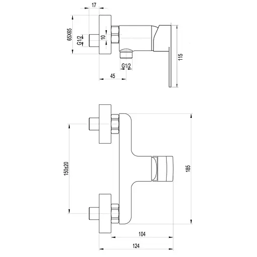 Змішувач для душа TOPAZ SARDINIA чорний матовий латунний з лійкою та шлангом для ванної кімнати - фото 7
