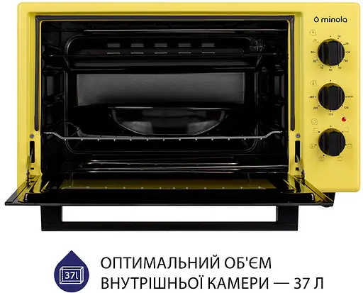 Духовка Minola FOET 3714 UA желто-голубая - фото 2