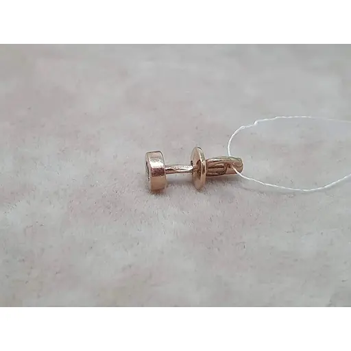 Золота моносережка-пуссета Астор з фіанітом. 213-2267/1 - фото 3