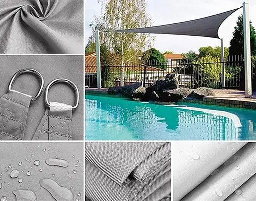 Тент навіс затінюючий трикутний 3х3х3м Оксфорд (Сірий) - фото 6