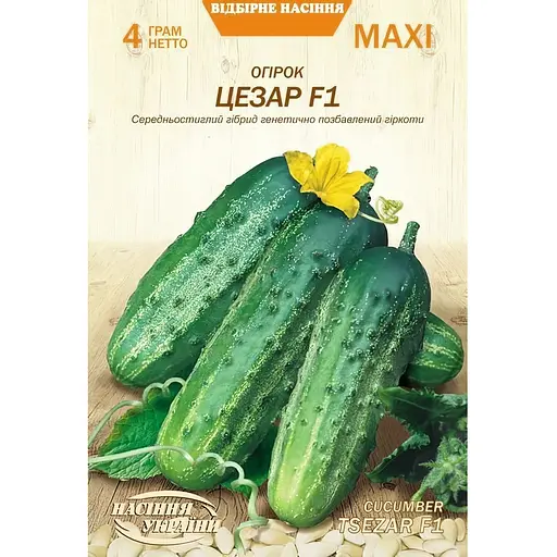 Насіння огірка Насіння України Maxi Цезар F1 4 г (680300)