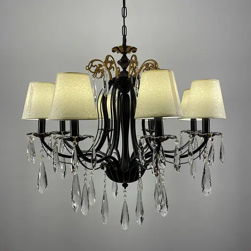 Кришталева люстра з абажурами Line.F Кількість ламп 5 - фото 3