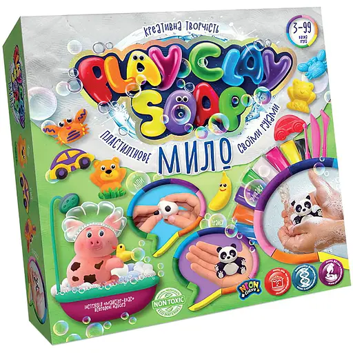 Набор креативного творчества Пластилиновое мыло Danko Toys Play Clay Soap Панда 8 цветов PCS-01 - фото 1