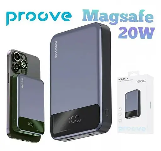 Павербанк Proove Hoodman Magnetic Gray 10 000 mAh / 20 Вт (PBH120010003) - фото 3