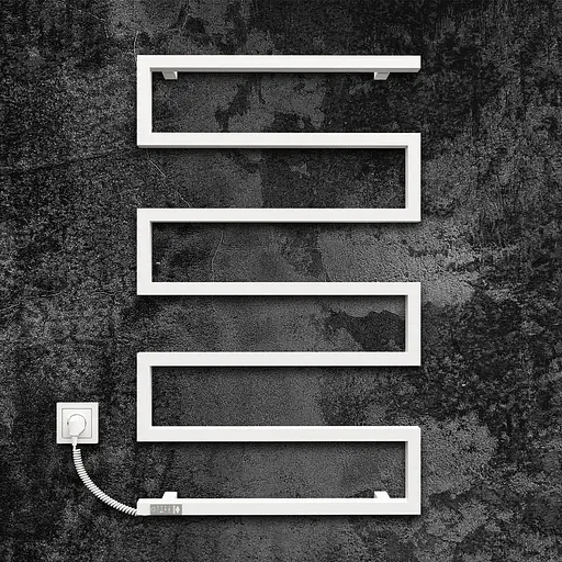 Электрический полотенцесушитель Kosser Зета 900x550 EL тайм. белый ЗЗ03ELW, Белый матовый, Левое - фото 2