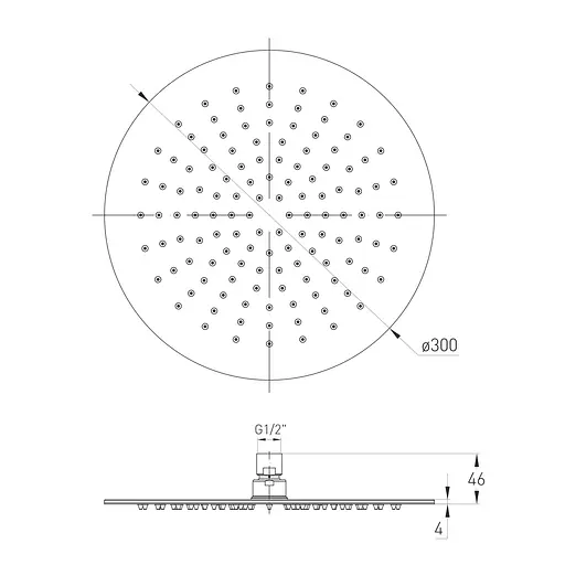 Верхній душ 300 мм Volle Cascada 16008102, Хром - фото 2
