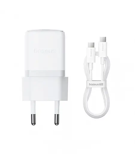 Сетевой адаптер Baseus Palm Fast Charger 1C 30 W + Cable Type-C to Type-C P10111605213-01 Белый - фото 3
