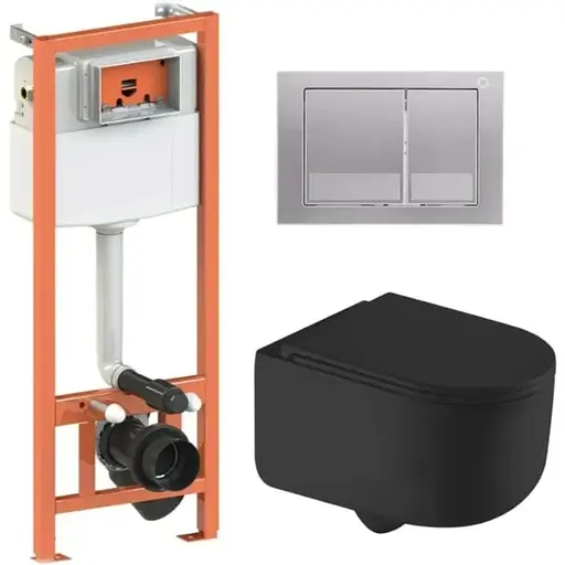 Набір Q-tap Nest 4 в 1 підвісний унітаз Taurus Ultra Quiet 490x360x380 + комплект інсталяції QT2433084EUQMB46182 - фото 1