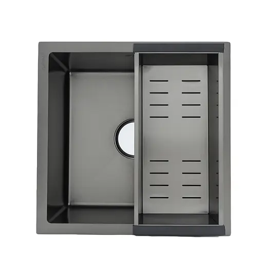 Кухонная мойка Gappo GS4444-6 встроенная 440x440 мм, нержавеющая сталь, поверхность PVD, Черный - фото 2