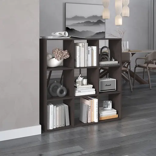 Полка для книг Vays cтеллаж для дома на 9 ячеек M-20 Венге Темный