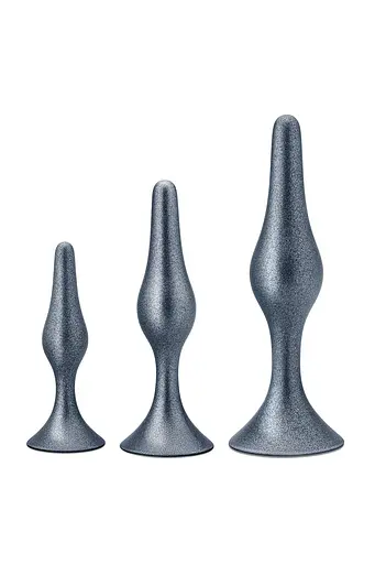 Набір анальних пробок Anal Adventures Matrix Genesis Plug Kit 3 шт. (сірий)