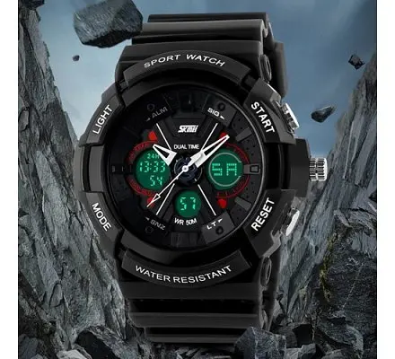 Чоловічий спортивний годинник Skmei 0966 (Чорний) - фото 8