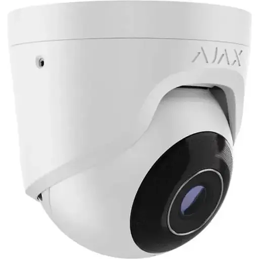 IP-камера Ajax дротова TurretCam, 8мп, 2.8мм, Poe, True WDR, IP 65, ІЧ 35м, аудіо, кут огляду 100° до 110°, купольна, біла - фото 2