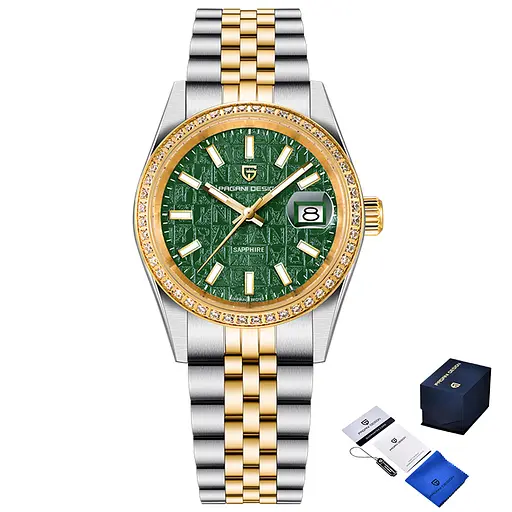 Годинник Pagani Design PD-1794M Silver-Gold-Green