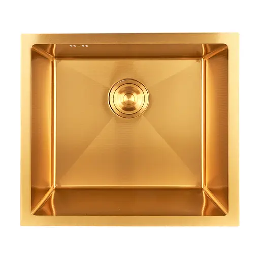 Кухонная мойка золотая с нержавеющим декором под столешницу Nett NGS-5045, Золотой - фото 1