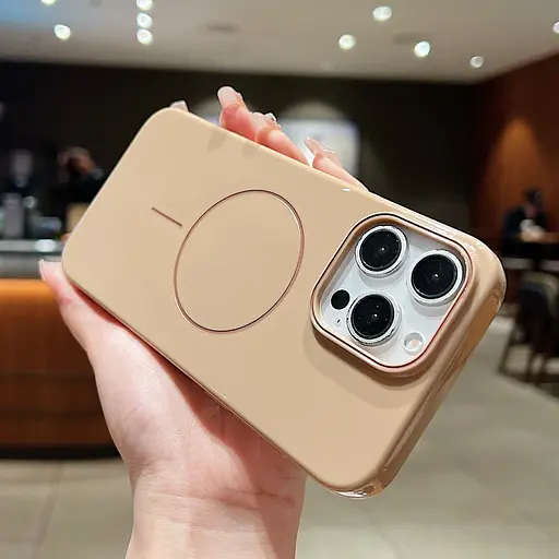 Чехол для iPhone 16e с MagSafe, защитный, глянцевый, с мягкой подкладкой, коричневый - фото 4