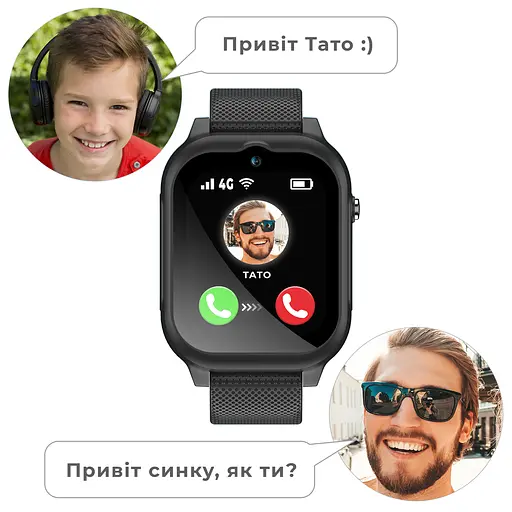 Дитячий смарт-годинник JETIX G99 зі змінним корпусом, GPS, 4G Відеодзвінком і вологозахистом (Black) - фото 6